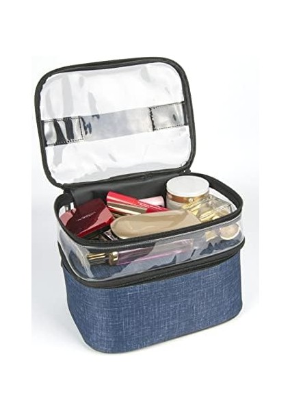 Makyaj Çantası Makyaj Malzeme Çantası Makyaj Malzemesi Için Çanta (Mavi, )
