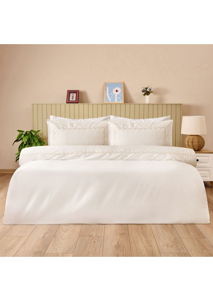 Soft Galad Çift Kişilik Nevresim Takımı - Beyaz