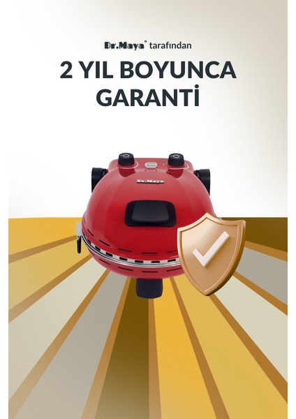 ® | Pro Plus Taş Fırın Pizza Makinesi - Kırmızı