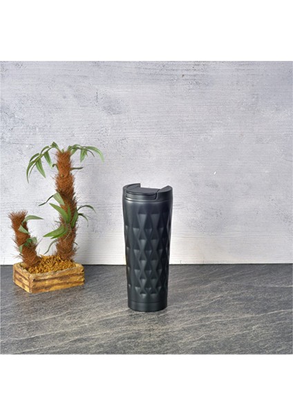 4 Adet Tohana Paslanmaz Çelik Termos Kupa Siyah 400 cc