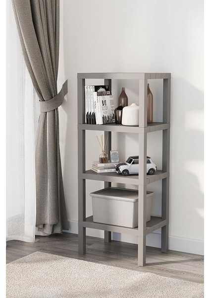 Life 4 Katlı Plastik Gri Banyo Mutfak Rafı MIT1051
