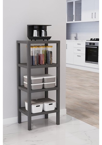 Life 4 Katlı Plastik Gri Banyo Mutfak Rafı MIT1051 fırsatları