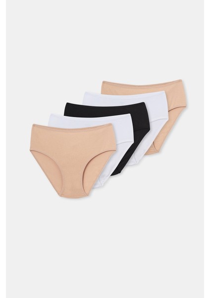Kadın Yüksek Bel Slip Külot 5'li Renkli Paket 5104KC