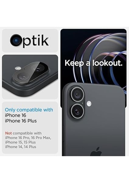 iPhone 16/16 Plus Kamera Lens Camı Koruyucu Glas.tr Optik (2 Adet) Black - AGL07922 fiyatları