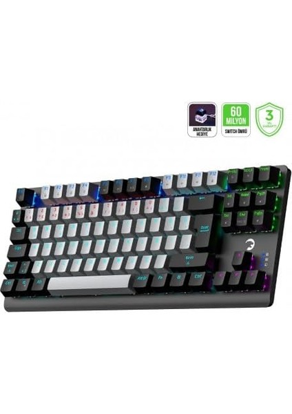 Power Eva 3 60M Mekanik Red Switch Türkçe Q 88 Tuş USB Gaming Klavye - 3 Yıl Garantili fiyatları