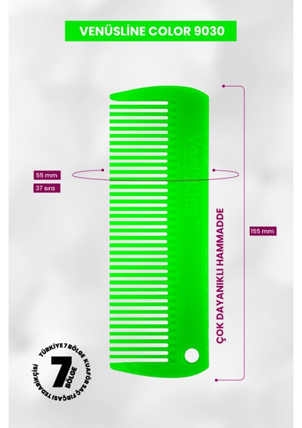 Venüsline Professional 9030 – Yeşil Çapa Model Saç Tarağı, Isıya Dayanıklı Yapı modelleri