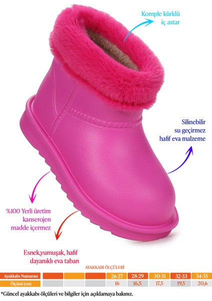 Geta Su Geçirmez Içi Kürklü Kız Çocuk Eva Yağmur Kar Çizme fiyatları