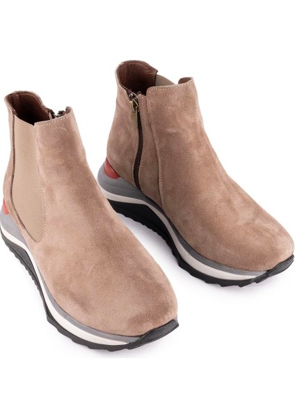 Hakiki Deri Modern Ortopedik Taban Spor Bot Vizon Süet 1612