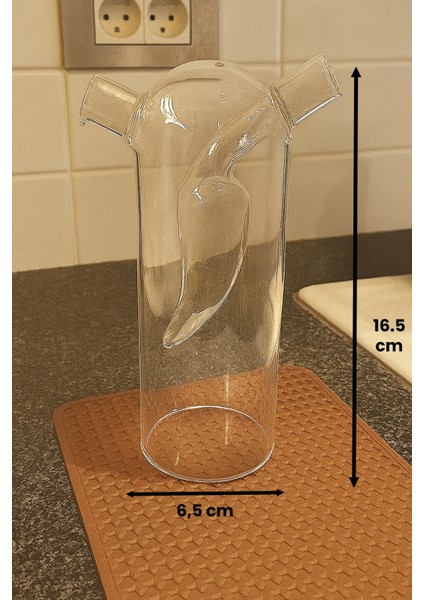 Capsi Çift Katmanlı Borosilikat Cam Yağlık Sirkelik Biber Figürlü Damlatmaz Şişe 350 ml fiyatları