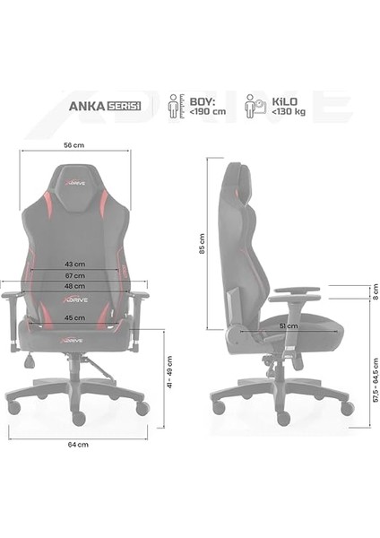 Anka Kumaş Profesyonel Oyuncu Koltuğu Kırmızı/siyah fiyatları