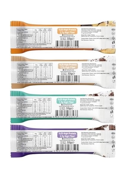 Fellas Protein Bar, Karma Kutu (4 Çeşit), 32GR x 12 Adet