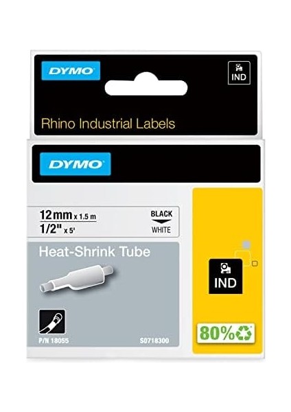 Isıyla Küçülen Şerit 12MMX1,5M Beyaz/syh fiyatları