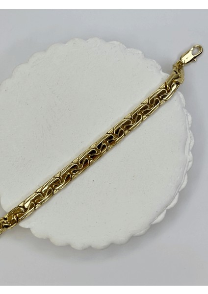 14 K Renginde Kalın Örgü Model Gold Bileklik fiyatları