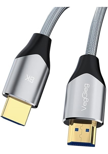 8k 60Hz 4K 120Hz 48 Gbps Hdr Arc Hdcp Örgülü HDMI 2.1 Kablo 3 Metre modelleri