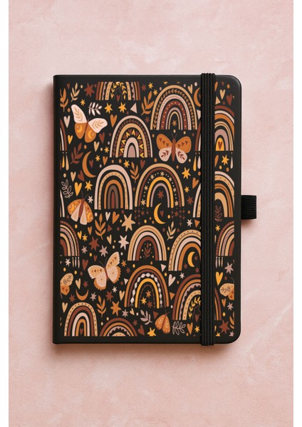 Promosyon Tarihsiz Premium Termo Defter Desenli 192 Yaprak - Gökkuşağı