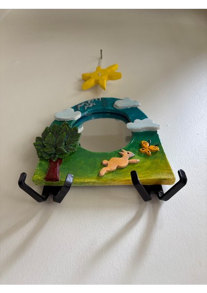 Doğa Desenli El Yapımı Aynalı Tavşan Duvar Tipi Anahtarlık fiyatları