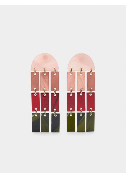 Çok Renkli Geometrik Küpe fiyatları