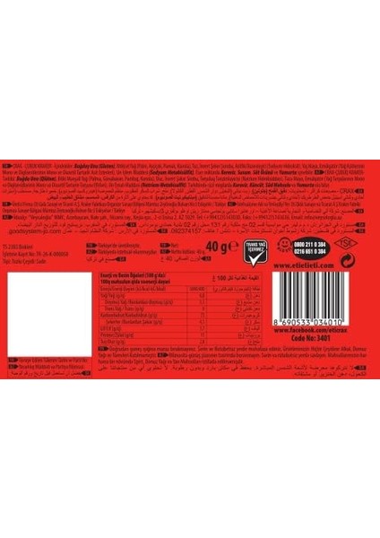 Eti Crax Sade Çubuk Kraker 40 G x 34 Adet fiyatları