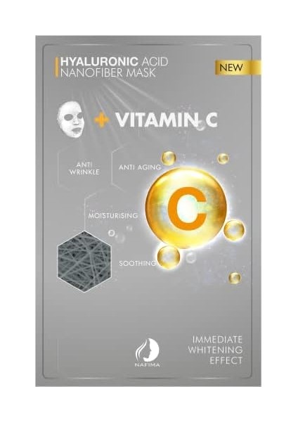 Nafima Hyalüronik Asit + Vitamin C Nanofiber Kozmetik Yüz Maskesi