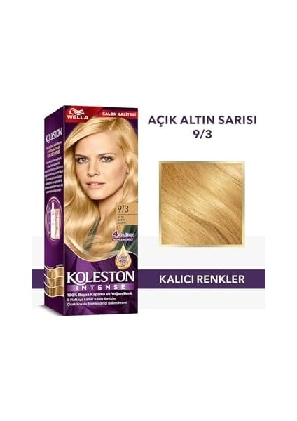Wella Koleston Intense Saç Boyası 9/3 Açık Altın Sarısı - Salon Kalitesi
