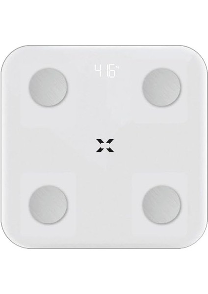 Xenon Smart Yeni Nesil Dijital Mobil Uygulama Denetimli Akıllı Tartı Yağ Kemik Kas Kütlesi Ölçen Vücut Veri Analizi Için Beyaz Bluetooth Baskül (180 kg Kapasite) X8701_M1