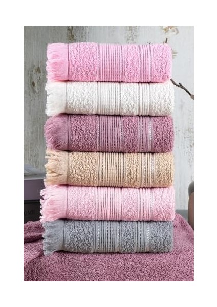 Tekstil Shiny 6&apos;lı 50X90 cm El&yüz Havlu Seti Pembe fiyatları