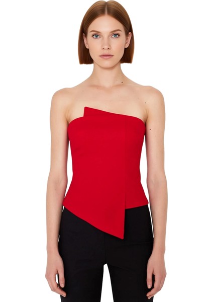 Kadın Straplez Bluz Modern Kesim Dokuma Kumaş Üst Model Kaliteli Şık Rahat Modern Zarif Günlük fiyatları