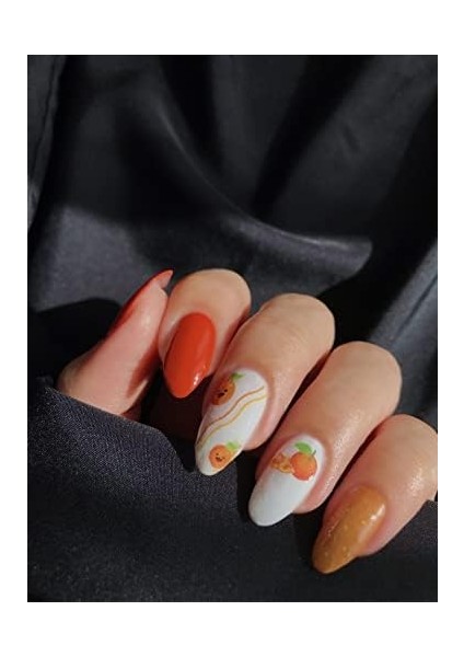 Artikel Portakal Tırnak Dövmesi, Tırnak Tattoo, Nail Art, Tırnak Sticker