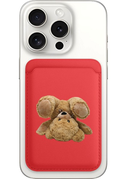 iPhone 11 12 13 14 15 16 17 Pro Max Plus Air Magsafe Mıknatıslı Kırmızı Kartlık Pelus