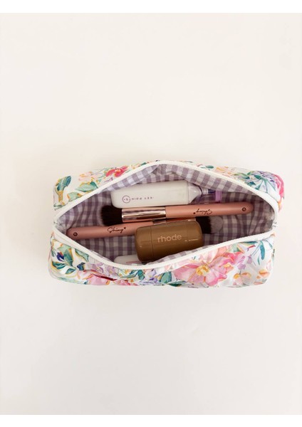 Lila Pembe Çiçekli Tek Gözlü Kalemlik Yıkanabilir Fermuarlı Okul Kalem Kutusu Pembe Kalemlik indirimleri