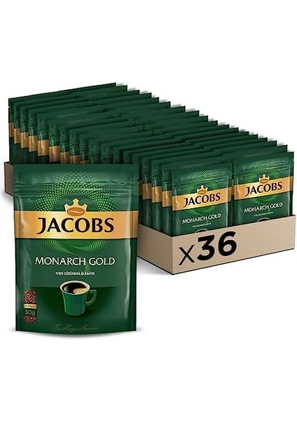 Jacobs Monarch Gold 50 gr Granül Kahve x 36 Paket