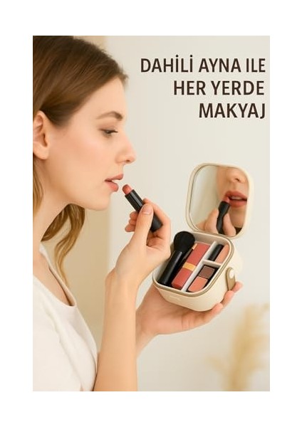 Suwors Taşınabilir Takı ve Makyaj Organizeri – Aynalı, 4 Bölmeli, Çanta Boy (9X9X3,7 Cm) | Seyahat Dostu, Kompakt ve Şık Tasarım modelleri