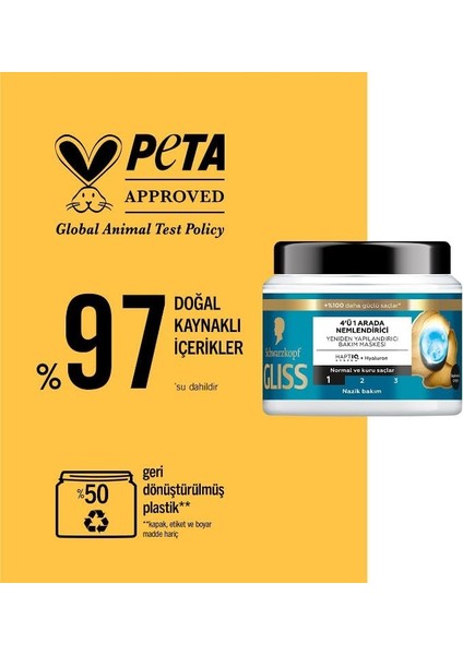 Gliss Aqua Revive Nemlendirici 4&apos;ü 1 Arada Bakım Maskesi 400 Ml, Normal ve Kuru Saçlar modelleri