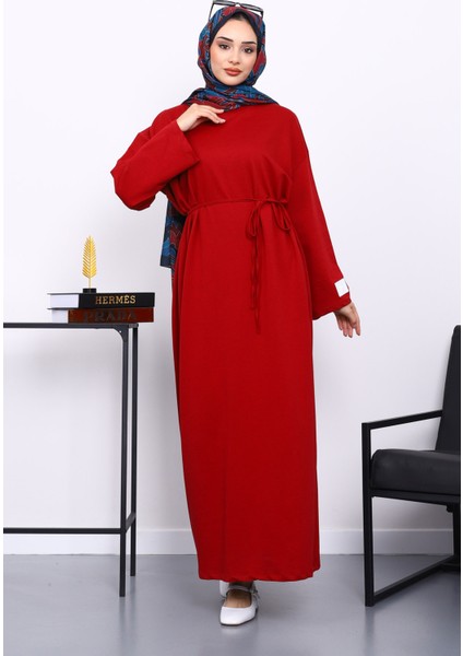 Bordo İki İplik Modal Elbise