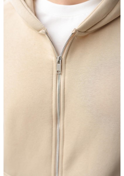 Bej Fermuarlı Kapüşonlu Erkek Hırka E7174 modelleri