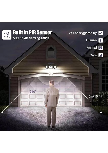 Güneş Enerjili Hareket Sensörlü, 3 Taraflı 171 Cob LED AYDINLATMA/GT-SL15 indirimleri