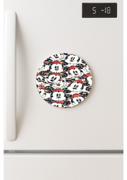 Desenli Temalı Yuvarlak Buzdolabı Magnet – 10X10 cm Mouse Carma