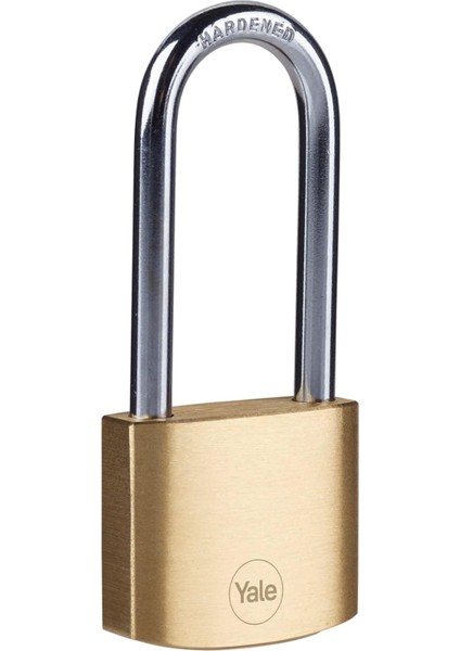 Y110B/30/147/1 - 30MM Pirinç Asma Kilit (Uzun Halka) - Yüksek Koruma - Sertleştirilmiş Çelik Halka - Çift Kilitleme - 3 Anahtar, Sarı