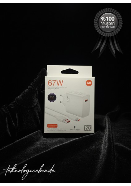 67WATT Hızlı Şarj Aleti Adaptör + Kablo Set Turbo Açar