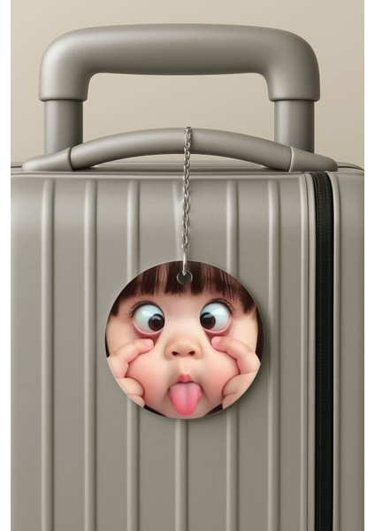 Pleksi Zincirli Bavul Etiketi Seyahat Tatil Için Tasarım Valiz Etiketi Böö