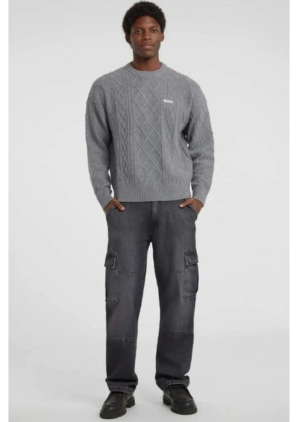 Erkek Yün Karışımlı Triko Kazak - Gri modelleri