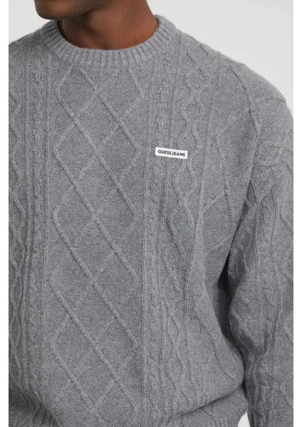 Erkek Yün Karışımlı Triko Kazak - Gri fırsatları