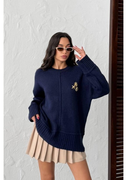 Alora Oversize Lacivert Kazak