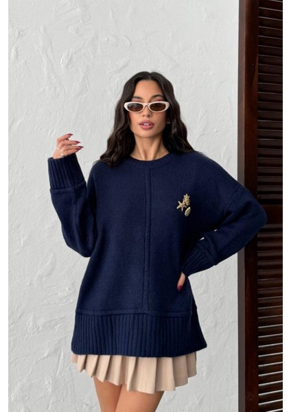 Alora Oversize Lacivert Kazak modelleri