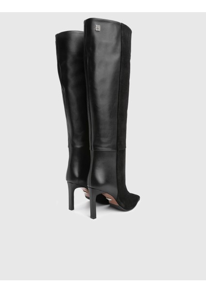 Erica Hakiki Süet Deri Kadın Siyah Topuklu Çizme fırsatları