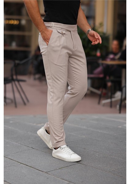 Kemer Detaylı Kuşaklı Old Money Kumaş Pantolon fiyatları