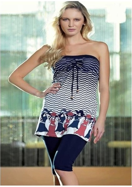 Berrak Kadın Taytlı Pano Desenli Takım