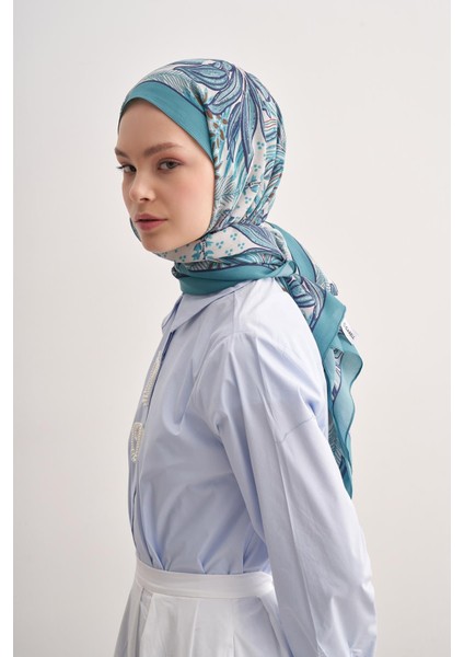 Lily Mavi Vela Floş Şal modelleri