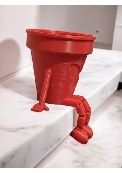 Eklemli Kelebek Figürlü Mini Saksı – Hareketli Bacaklı Dekoratif Saksılık