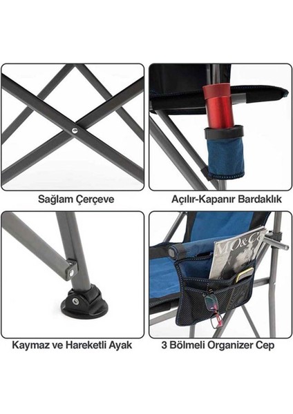 River Side Katlanabilir Kamp Sandalyesi Gri modelleri